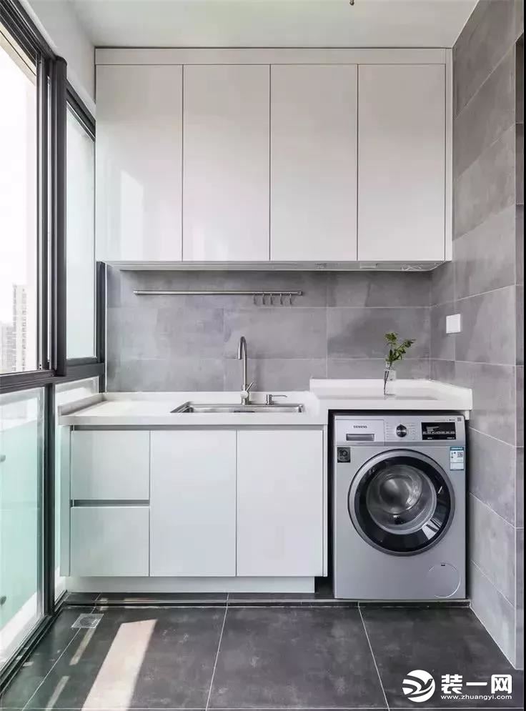 阳台洗衣机组合柜尺寸定制效果图 参考上海装修网准没错