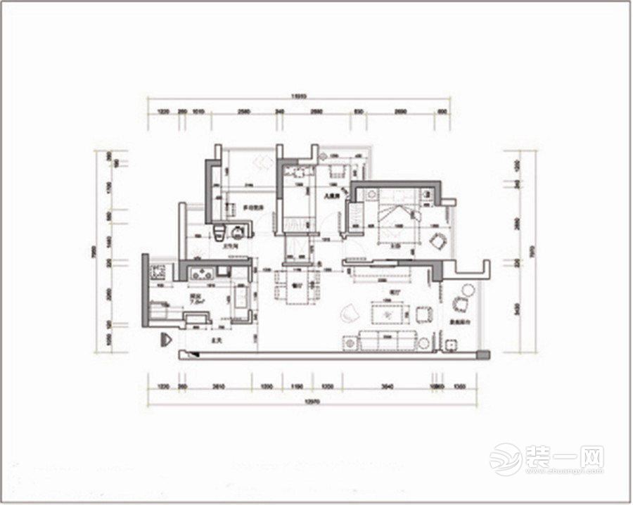 90平米小居室户型图